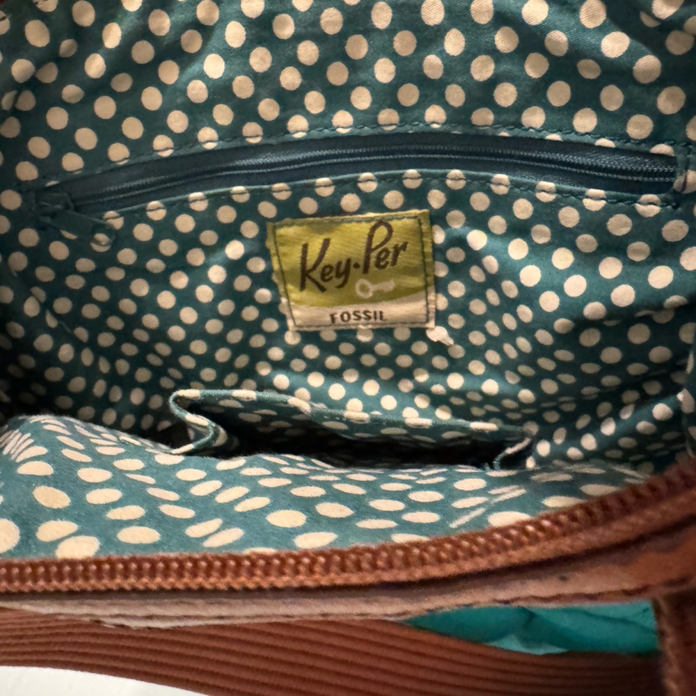 Fossil Green and Brown Crossbody Bag with Adjustable Strap - Picture 5 of 5